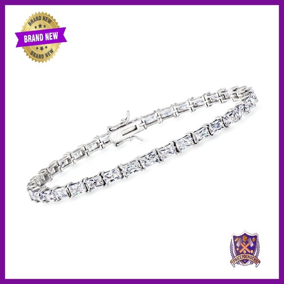 Sterling Silver Tennis Bracelet 7.5ct CZ 7in Length